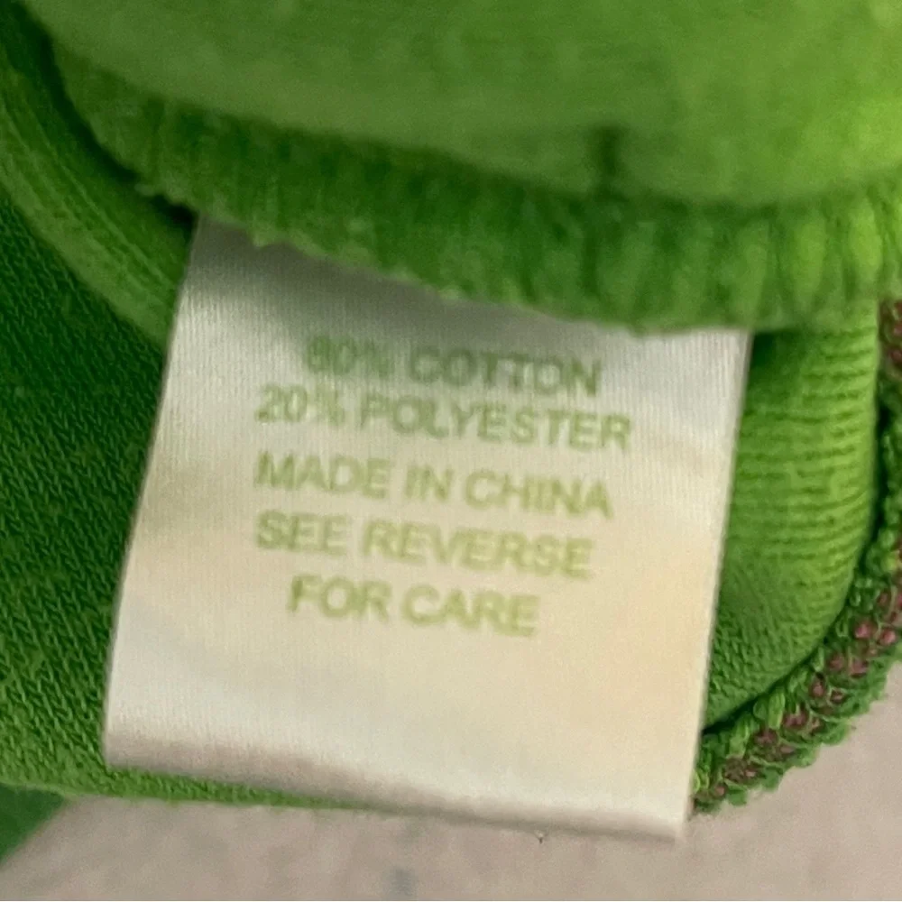 Y2K Lilly Pulitzer Green &‎ Pink Retro Stripe Terry Cloth Hooded Track Jacket XS